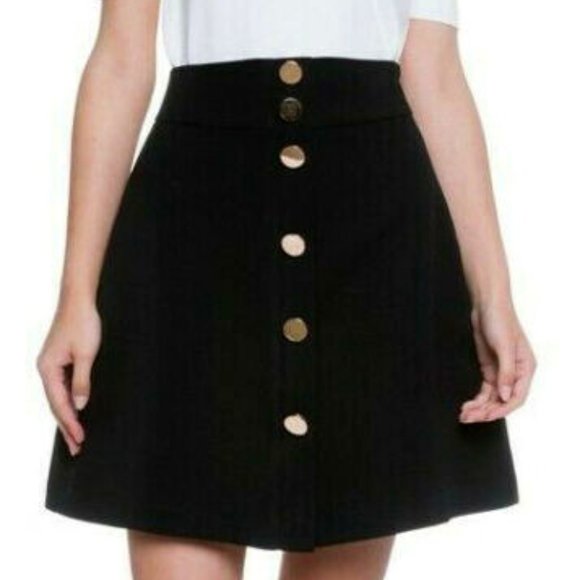 Endless Rose Dresses & Skirts - Endless Rose Black high waist skirt with Gold metal buttons